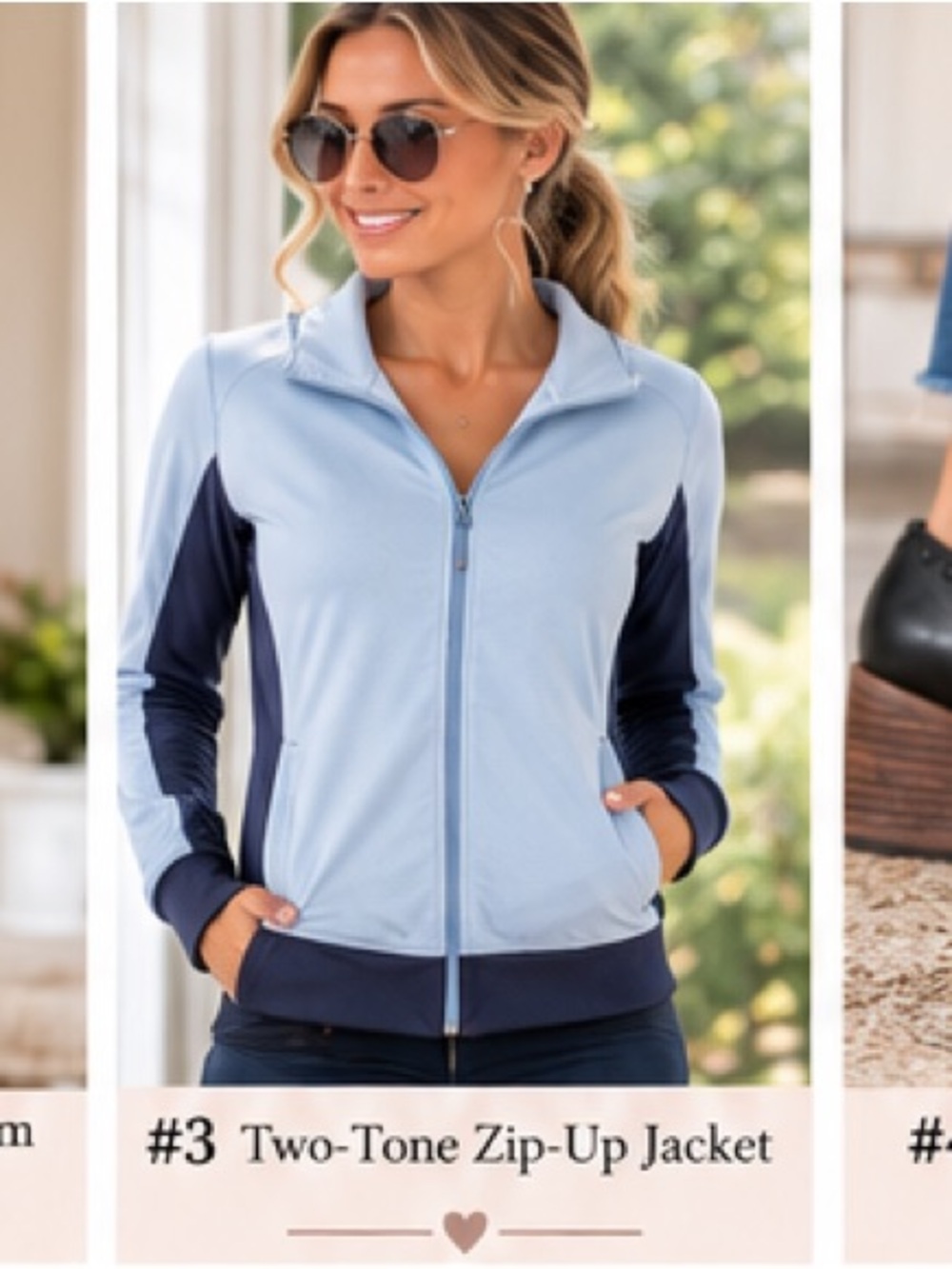 Two-Tone Zip-Up Jacket